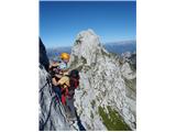 Mangart (Via Italiana)&nbsp;Izpostavljena prečnica pred izstopom
