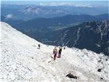 Mangart (Via Italiana)&nbsp;Sestop proti jezerom