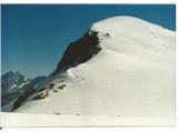 In to je naš cilj Breithorn 4165mnv, Ni zahtevna gora, se pa pot po ledeniku, kar dolgo vleče.